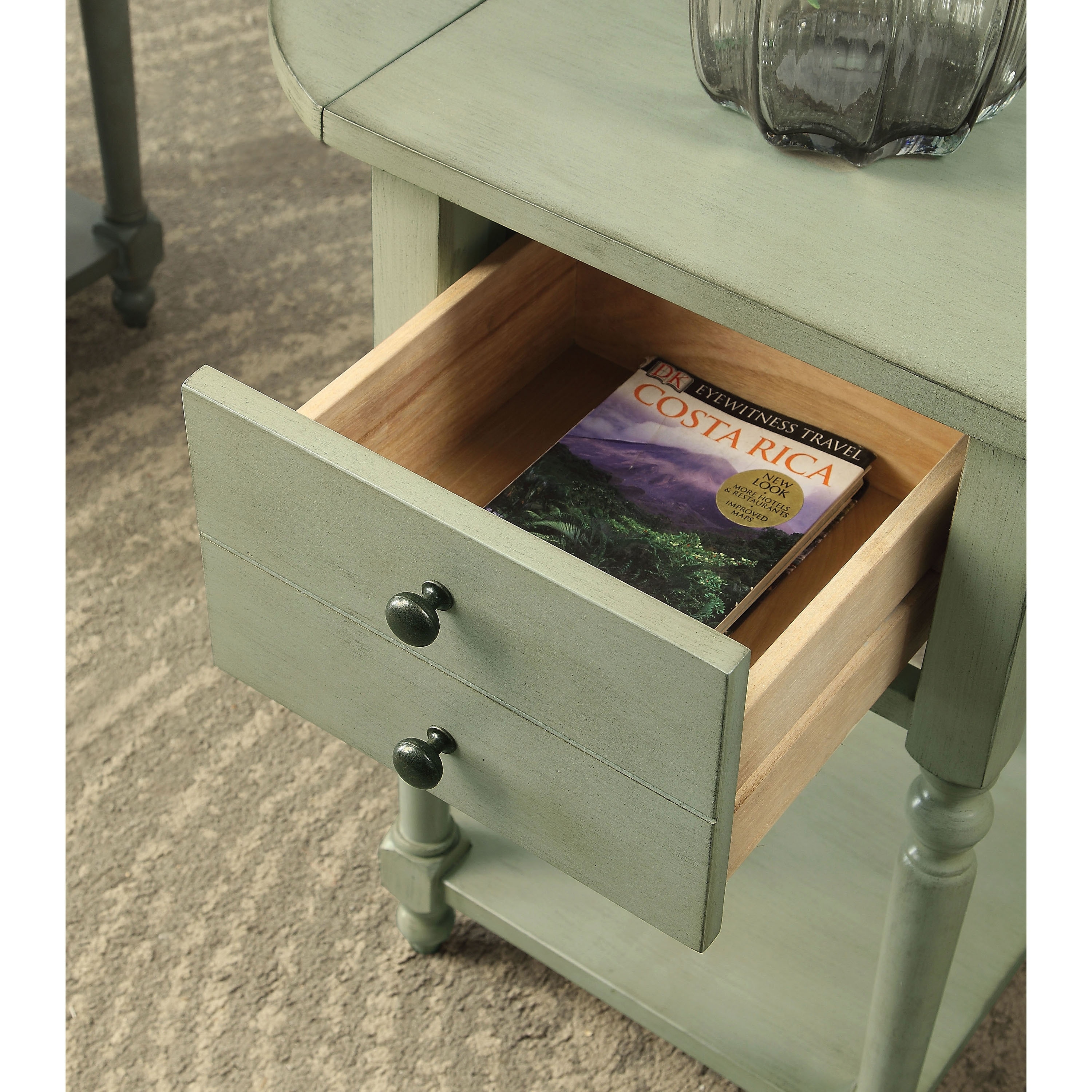 Kist French Country 25-inch Solid Wood 1-Shelf Side Table by - Picture 6 of 14