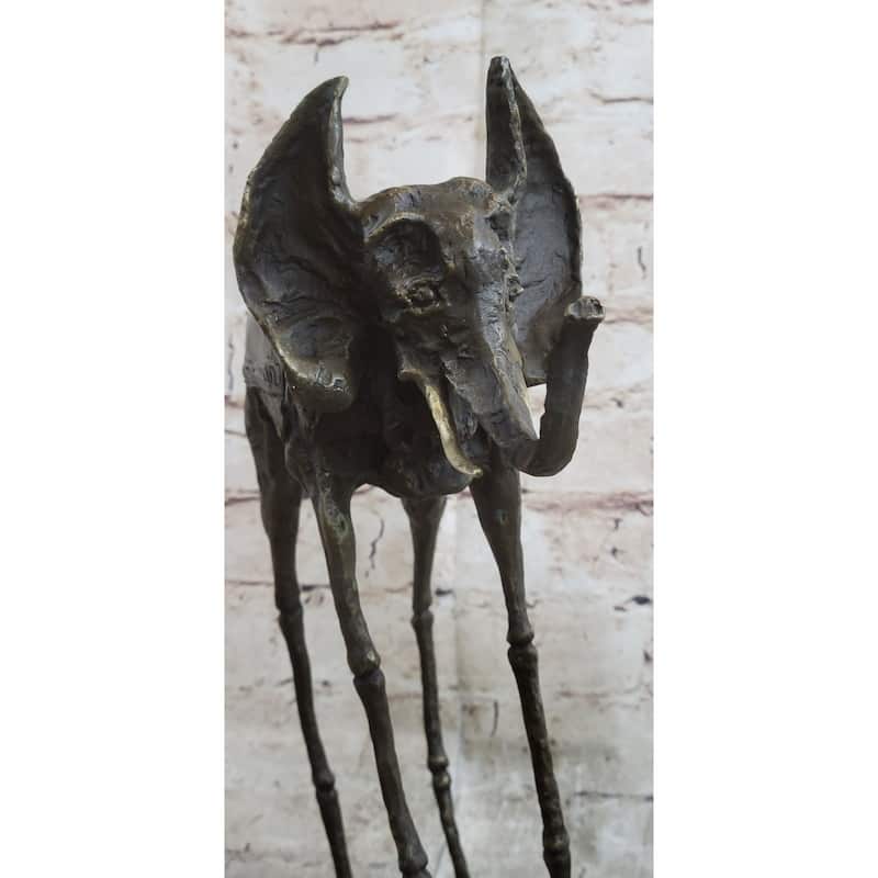Salvador Dali Surrealist Elephant With Long Legs Bronze Metal Sculpture Statue Figurine