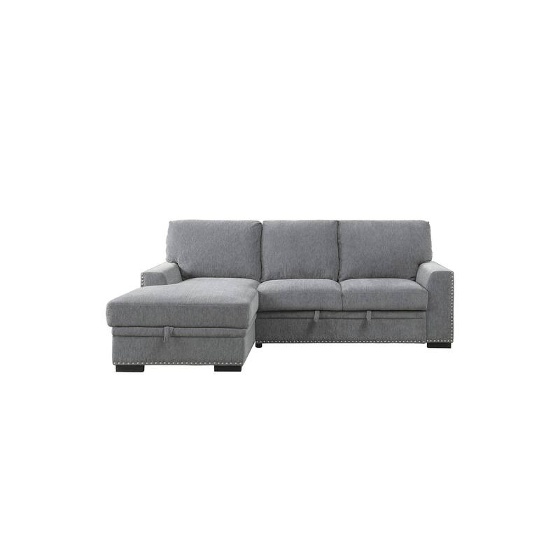 Vivie Dark-Gray Chenille Fabric Living Room Set