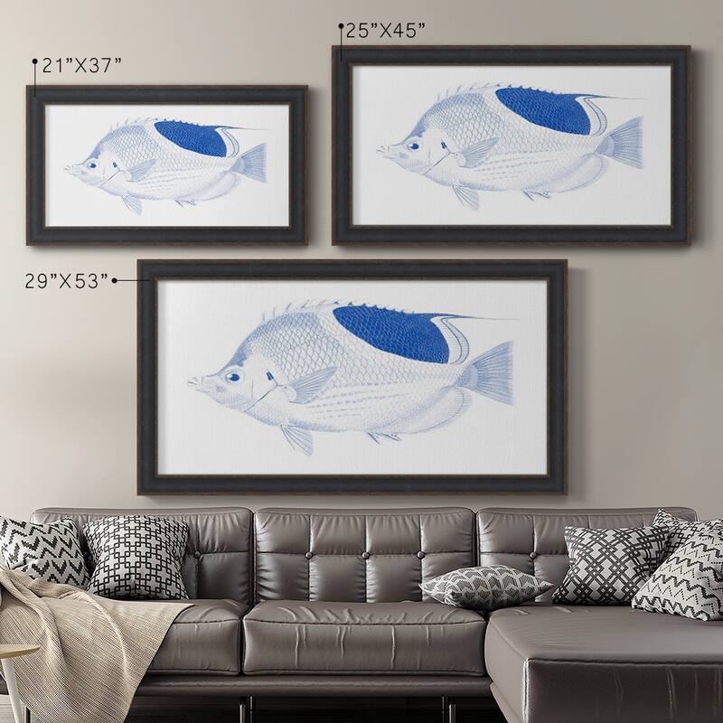 Blue & White Tropical Fish I Premium Framed Canvas- Ready to Hang
