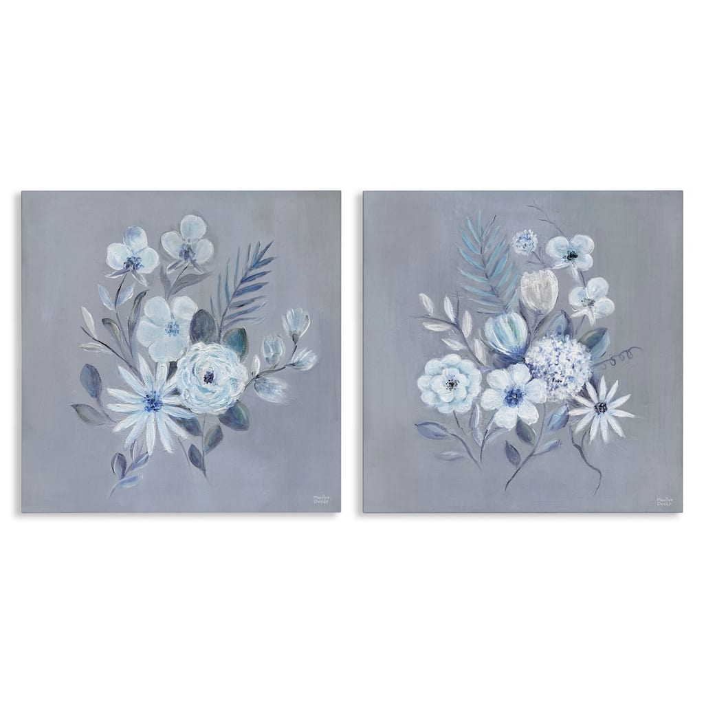 Stupell Delicate Flower Bunches Canvas Wall Art Design By Marilyn Dunlap (Set of 2)