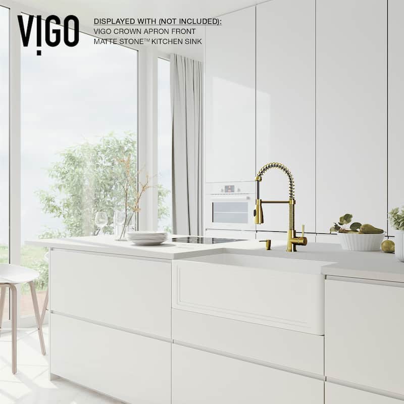 VIGO Brant 19" H Single Handle Pull-Down Sprayer Kitchen Faucet