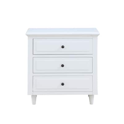 3-Drawer Nightstand Storage Wood Cabinet