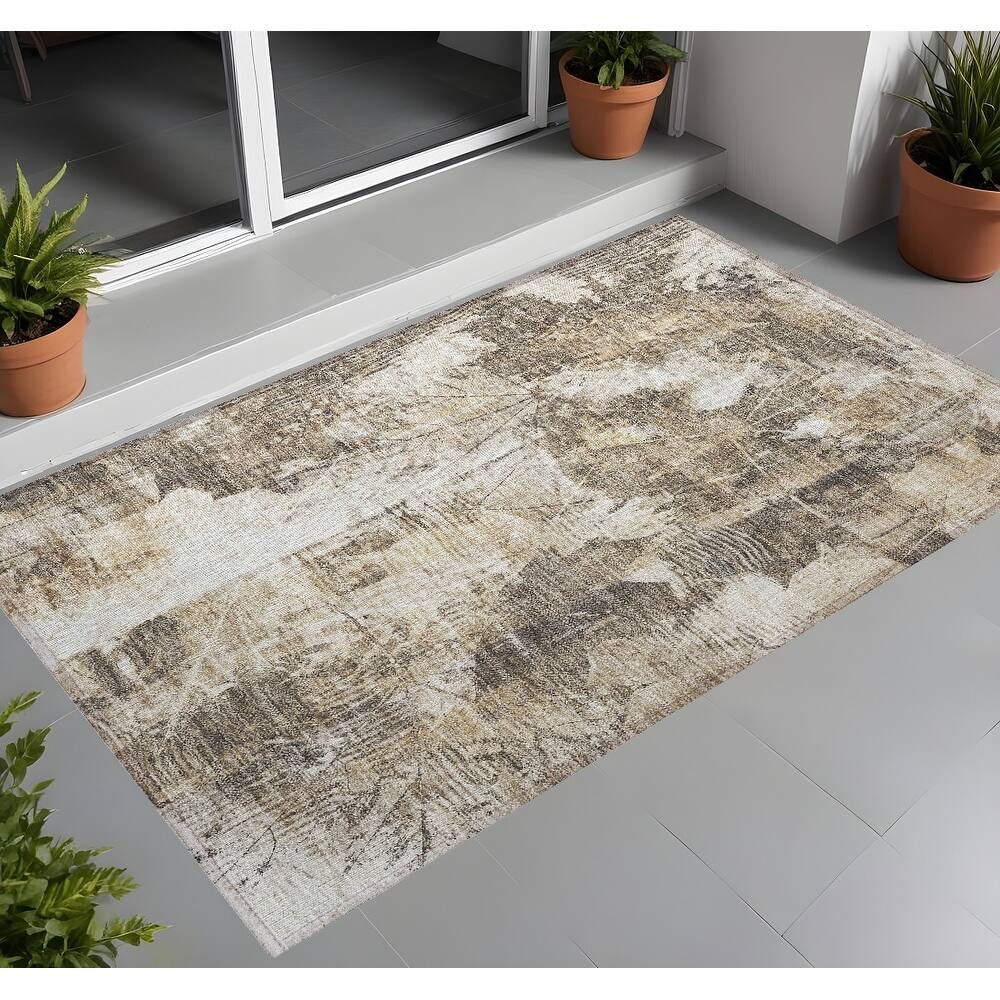 Tane Graceful Floral Weather Resistant Classic Meets Modern Outdoor Rug