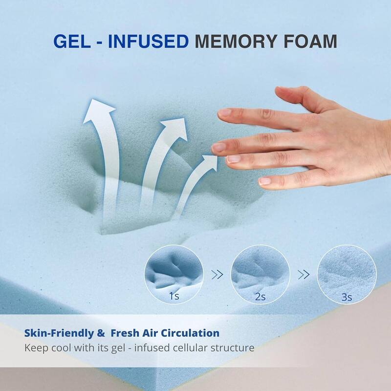 6 Inch Gel Infused Memory Foam Mattress Medium Firm Cooling Support for Beds