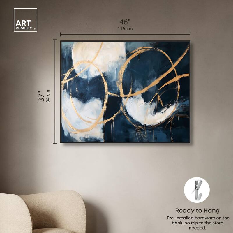 Gold Loops Canvas by Art Remedy