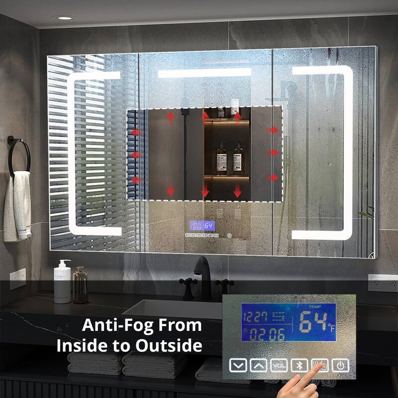 Lesina Surface-Mount LED Mirror Medicine Cabinet with Defogger