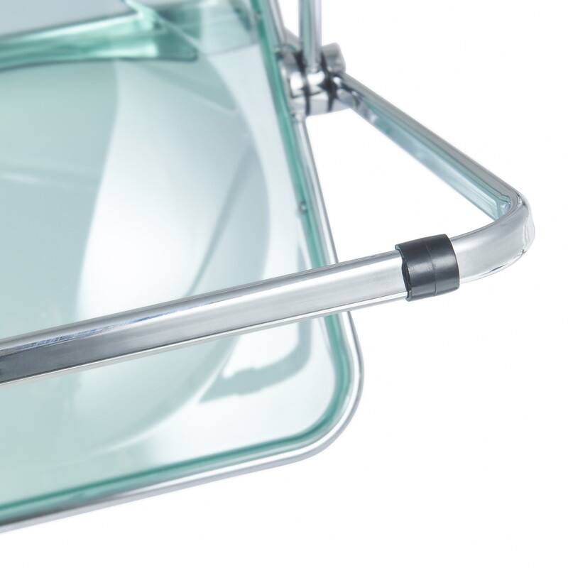 Lawrence Modern Foldable Acrylic Folding Chair with Accent Chrome Frame and Transparent Design for Home Living or Dining Room