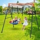 preview thumbnail 1 of 5, 32" Saucer Swing with Stand for Kids Outdoor