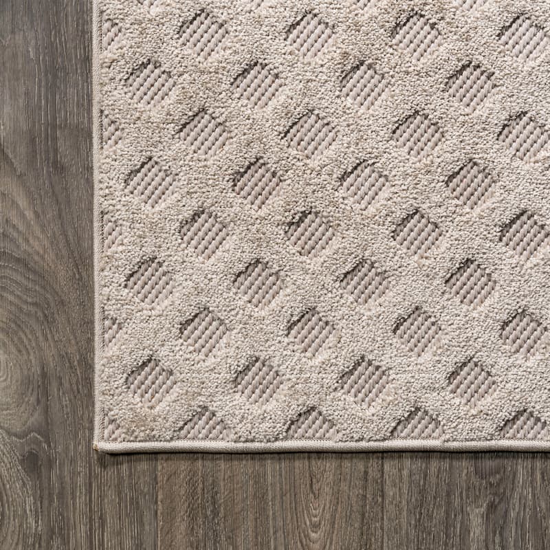 JONATHAN Y Citta High-Low Pile Mini-Diamond Trellis Indoor/Outdoor Area Rug