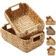 preview thumbnail 1 of 45, Hyacinth Seagrass Oval Storage Baskets with Wooden Handles Woven Bins