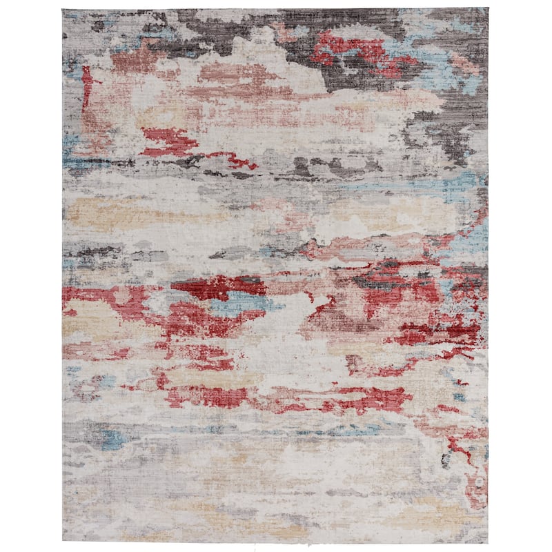 Abstract Red/Gold Area Rug
