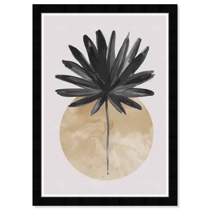 Wynwood Studio Prints Floral and Botanical Palm Leaf Shade Black and Modern & Contemporary Wall Art Canvas Print