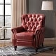 preview thumbnail 1 of 45, HULALA HOME Genuine Leather Nailhead Trim Pushback Recliner with Rolled Arms RED