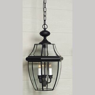 Newbury 3-Light Outdoor Hanging Lantern in Mystic Black