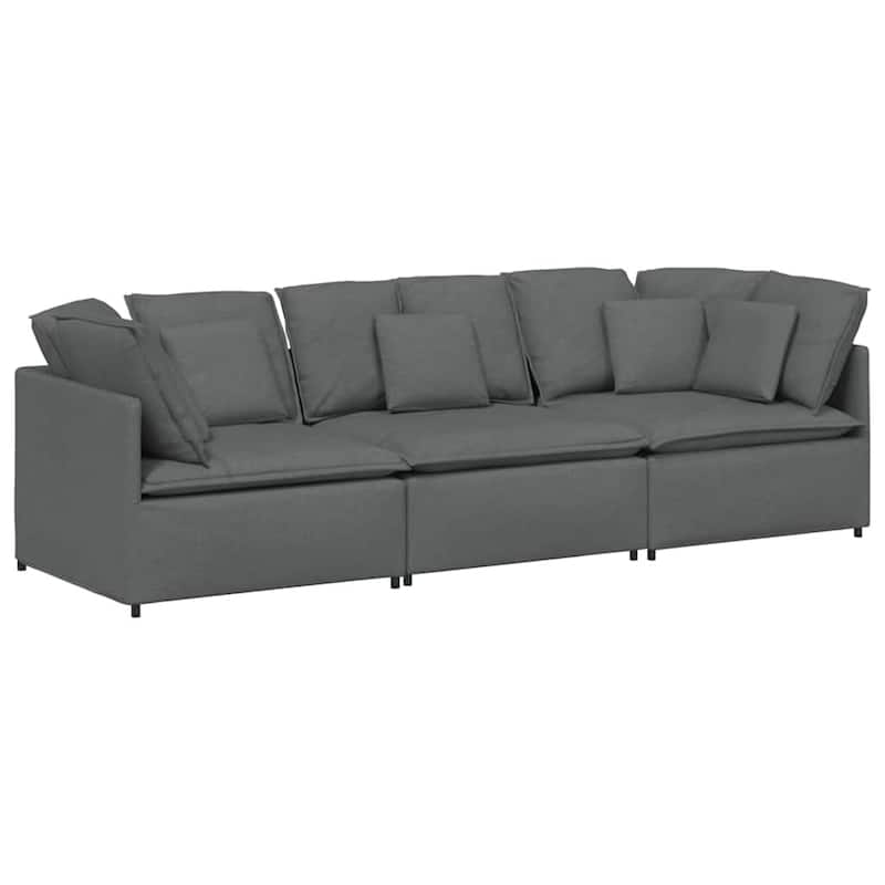vidaXL Modular Sofa Dark Grey Fabric Upholstery (100% Polyester) Oversized - 39.4 x 118.1 x 25.2 in