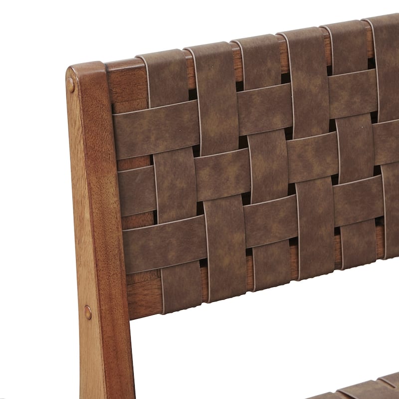 INK IVY Oslo Faux Leather Woven Counter Stool 24"H