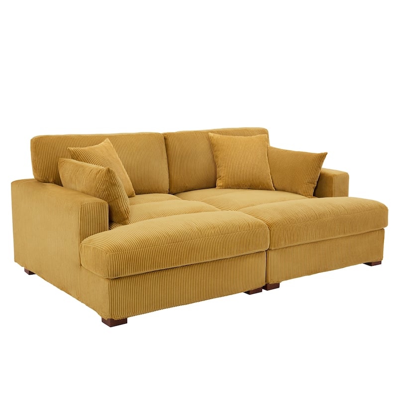 Modern Corduroy Modular Sectional Sofa Chaise Couch Bed