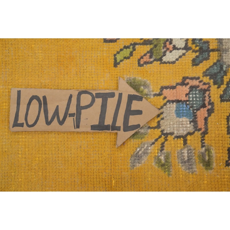 Hand Knotted Oriental 100% Wool Carpet Traditional Floral Yellow & Gold Tabriz Area Rug - 12' 6'' X 9' 6''