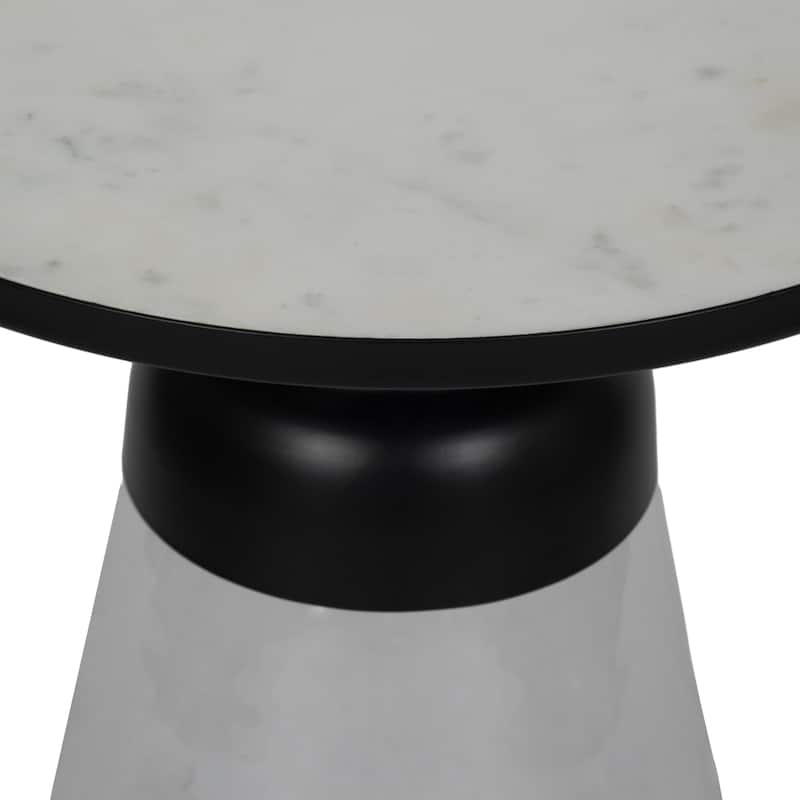 Modern Metal Stone Marble Accent Table with Stylish Decorative Base