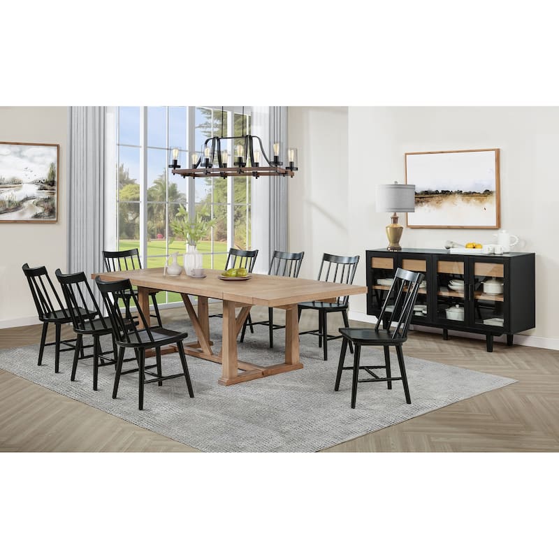 Middleton Extension Leaf Dining Set Brown and Black - 10-Piece