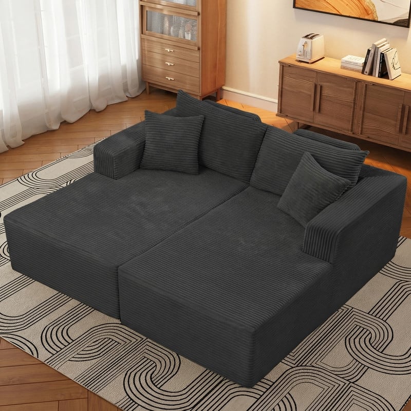 WINSOON 74''x69'' Plush Modular Sectional Sofa with Pillows