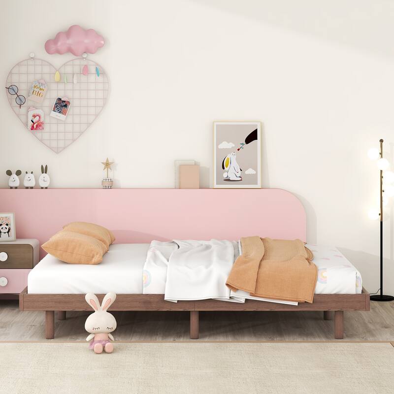 Nestfair Modern Design Full Floating Platform Bed Frame