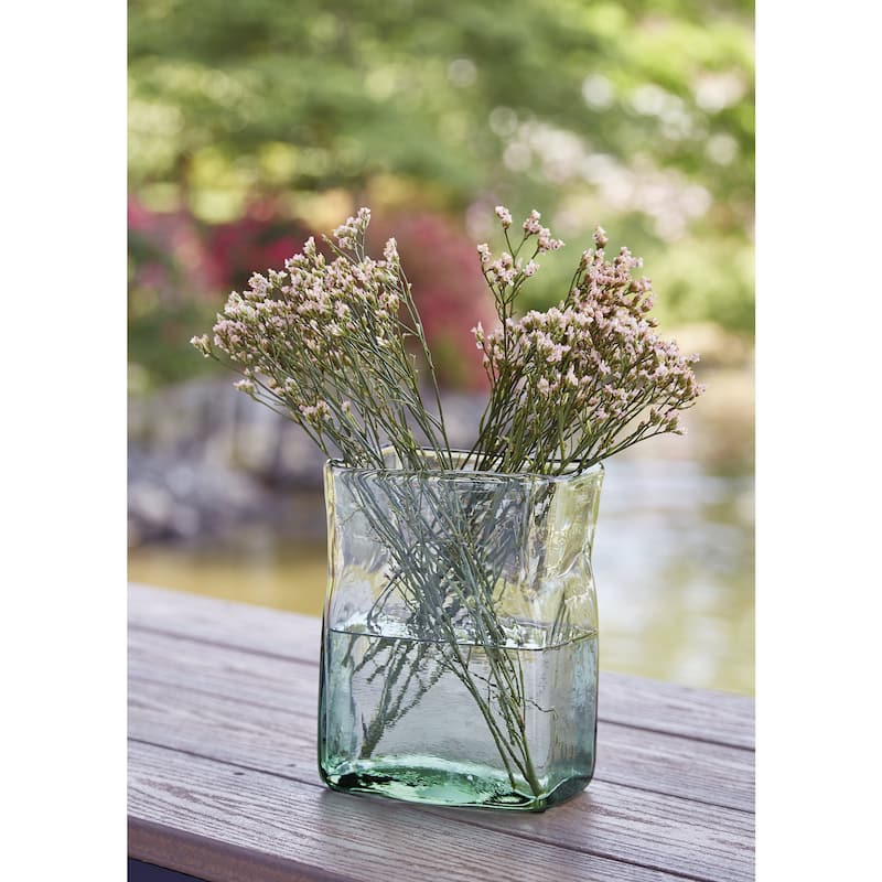 Signature Design by Ashley Taylow Green/Clear Vase (Set of 3) - 6" W x 3.5" D x 8" H