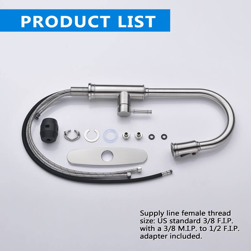 Pull Down Kitchen Faucet Pull Out Sprayer with Soap Dispenser
