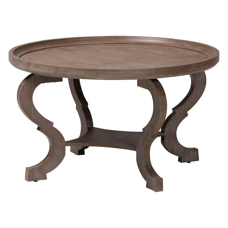 Madrona French Country Antique Brown Wood Coffee Table - Brown
