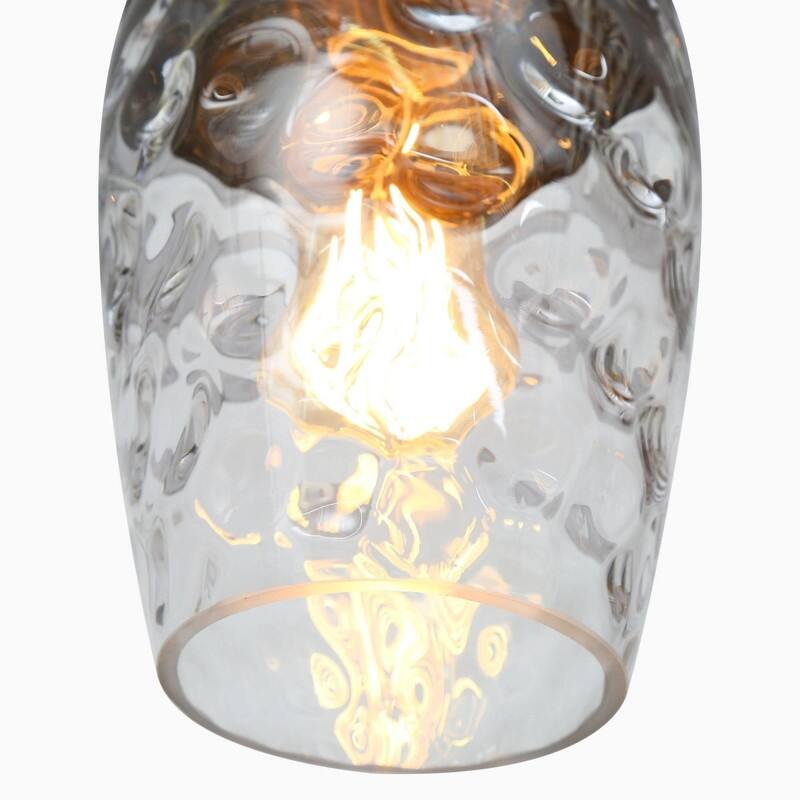 Modern Contemporary 1-Light Hammered Glass Pendant Light for Kitchen Island