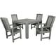 preview thumbnail 10 of 20, Lehigh 5-Piece Outdoor Dining Set - 42" x 42" Table, Dining-height Coastal Teak