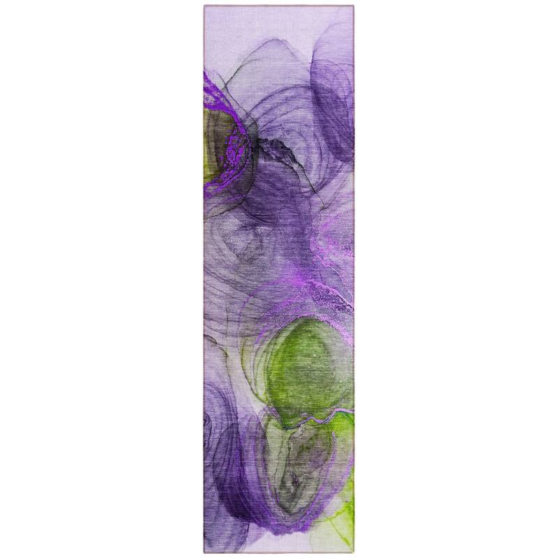 Almisi Artistic Abstract Weather Resistant Blended Style Outdoor Rug