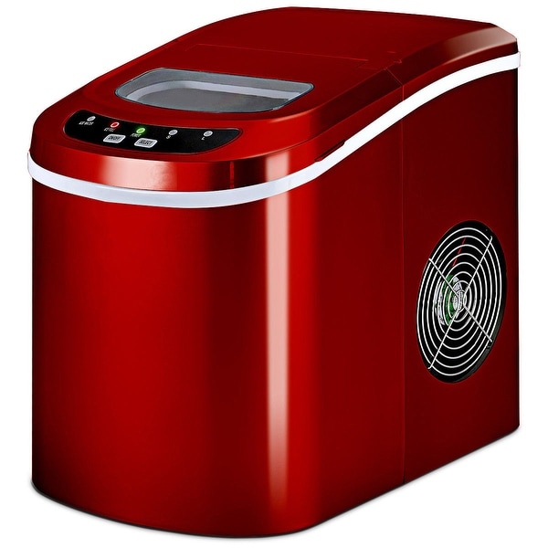 Costway Red Portable Compact Electric Ice Maker Machine Mini Cube