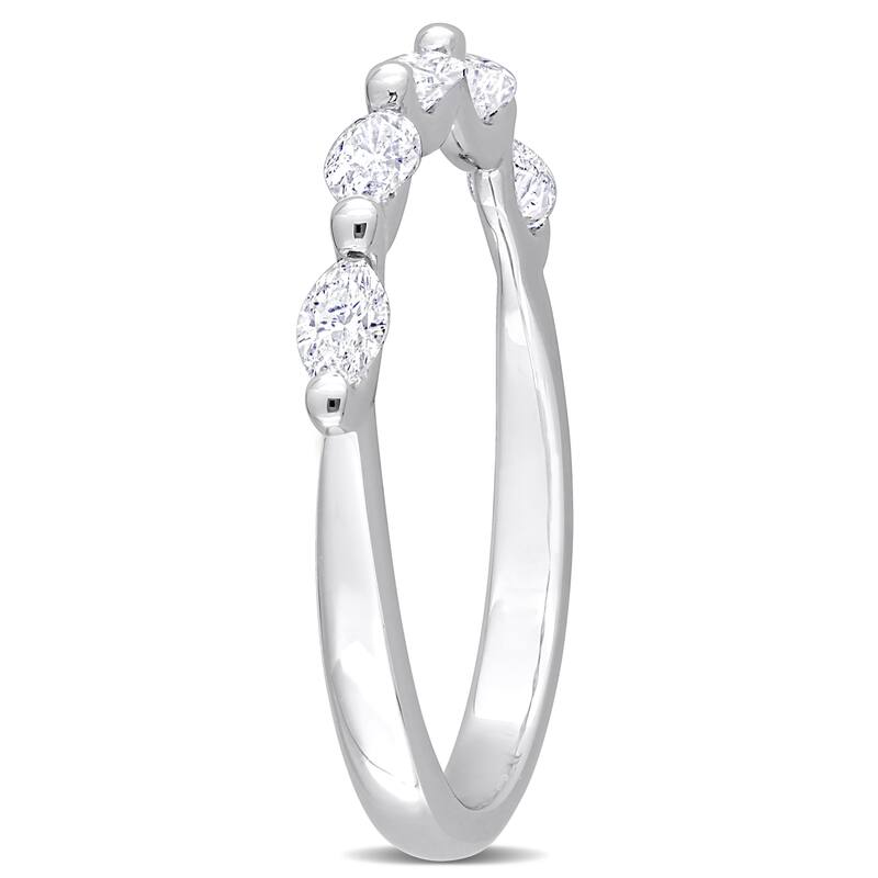 Miadora 1/2ct TW Marquise Shape Diamond Semi-Eternity Band in Platinum