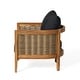 preview thumbnail 15 of 69, Burchett Outdoor Acacia Wood and Wicker 4 Seater Chat Set with Optional Sunbrella Cushions by Christopher Knight Home