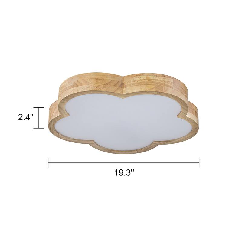 Integrated LED 5CCT Farmhouse Flush Mount Ceiling Light, 5 Color Temperature Selectable