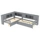 preview thumbnail 30 of 34, L-Shaped Twin Platform Bed with Trundle, Solid Wood Frame, Built-In Drawers & Shelves, No Box Spring Needed