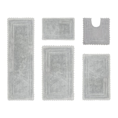 Better Trends Bath Rugs Set 100% Cotton Soft & Water Absorbent Tufted Bathroom Rug for Shower, Sink Bath Mats Lilly Crochet