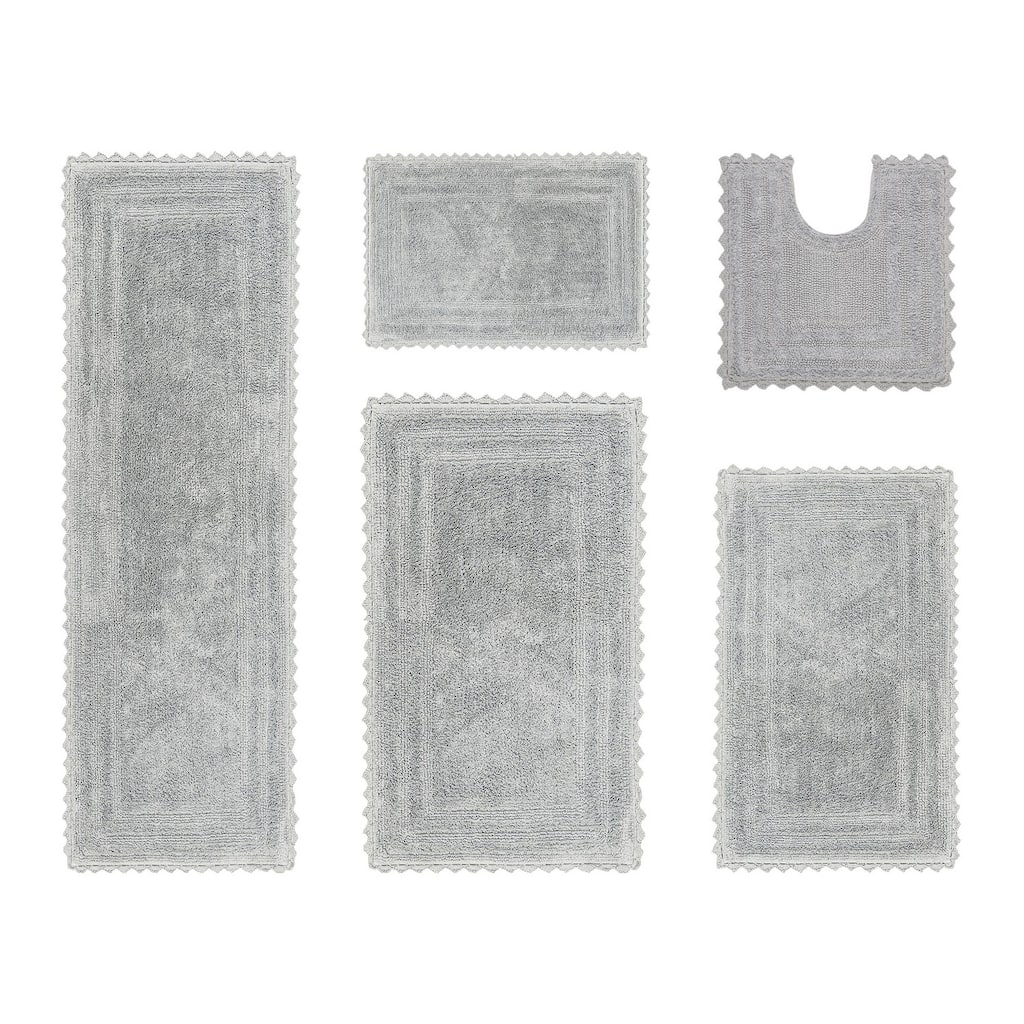 Better Trends Bath Rugs Set 100% Cotton Soft & Water Absorbent Tufted Bathroom Rug for Shower, Sink Bath Mats Lilly Crochet