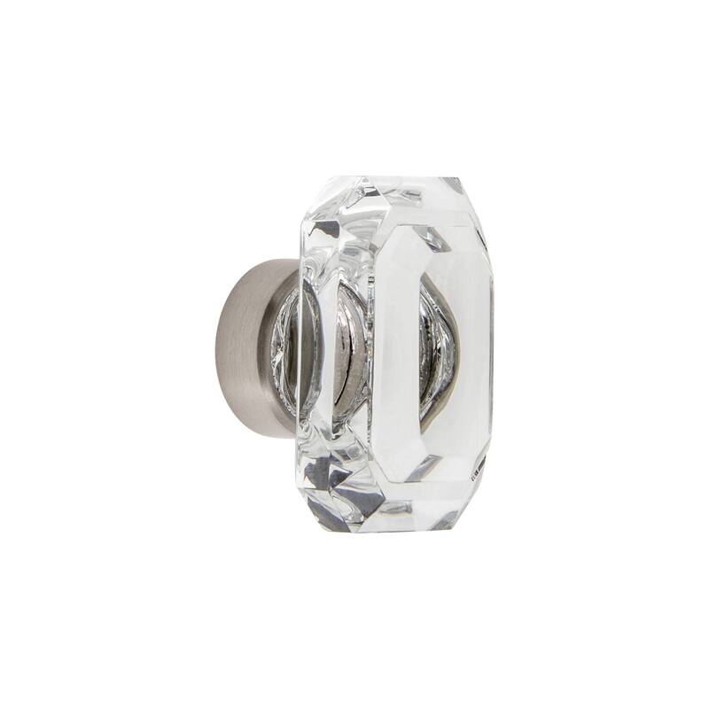 Grandeur BAGU-CRYS-KNOB Baguette 1-9/16” Luxury Solid Crystal Emerald - Satin Nickel