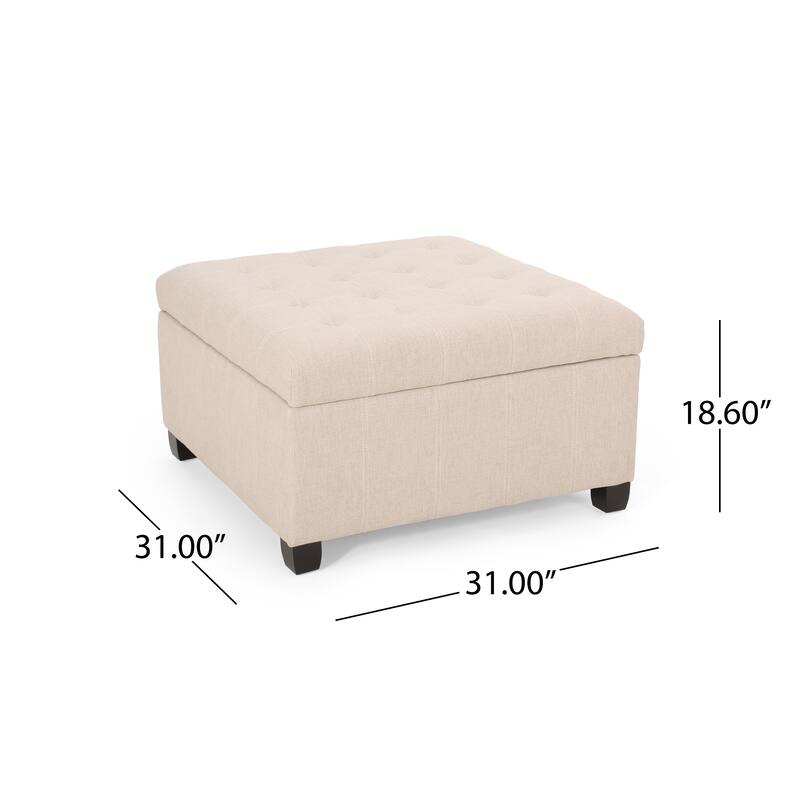 Isabella Tufted Storage Ottoman by Christopher Knight Home