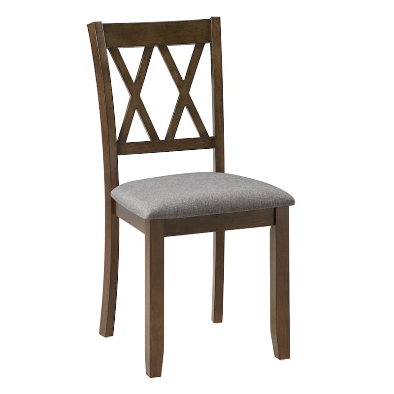 Wooden Dining Chairs Set of 4 with Linen Padded Seat