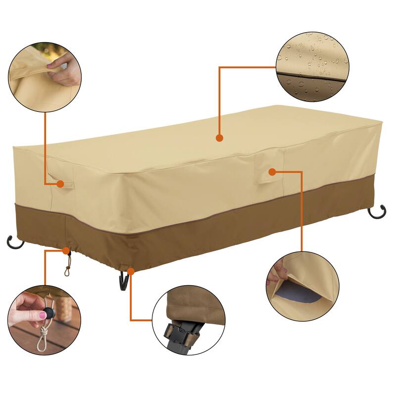 Classic Accessories Veranda Water-Resistant 60 Inch Rectangular Fire Pit Table Cover