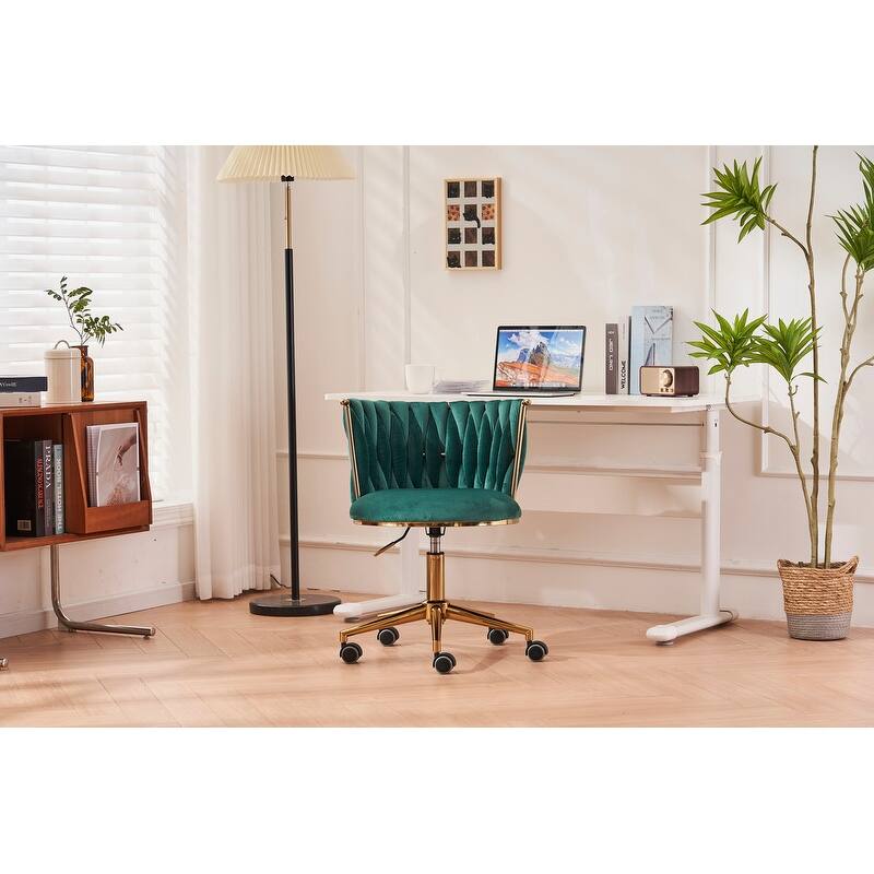 Modern/Luxury Upholstered Adjustable Swivel Office Chair with Wheels