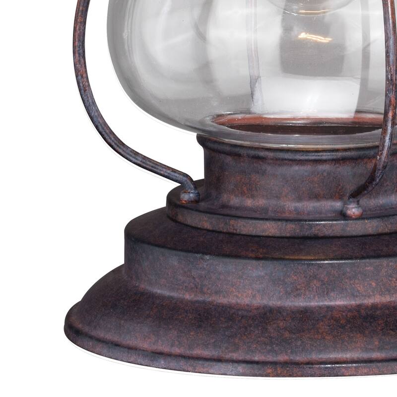 Dockside 1 Light Bronze Coastal Outdoor Lantern Pendant Clear Glass - 8-in W x 14.75-in H x 8-in D
