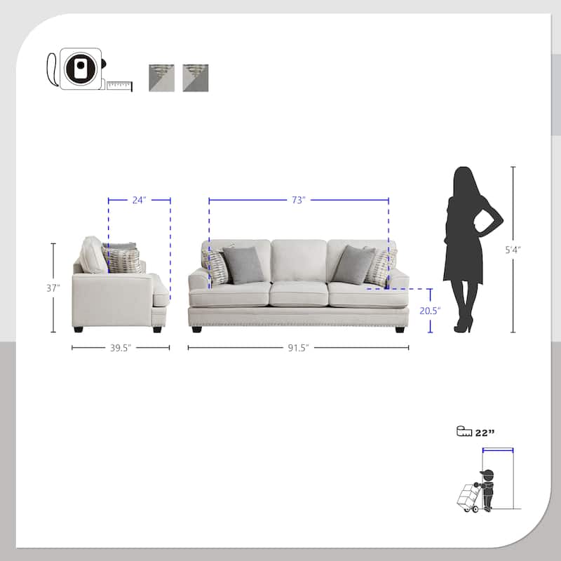 Pombal Chenille Living Room Sofa