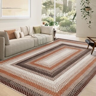 10 x 13 ft PolyesterArea Rugs Non-Slip Easy Clean for Living Room - Bed ...