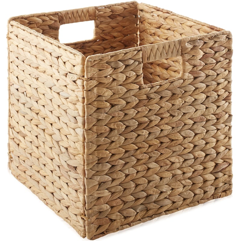 13 x 13in Water Hyacinth Storage Baskets Set of 2