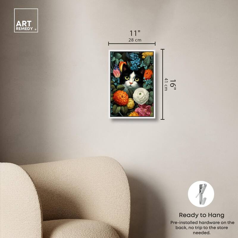 Secret Garden Cat Canvas by Art Remedy